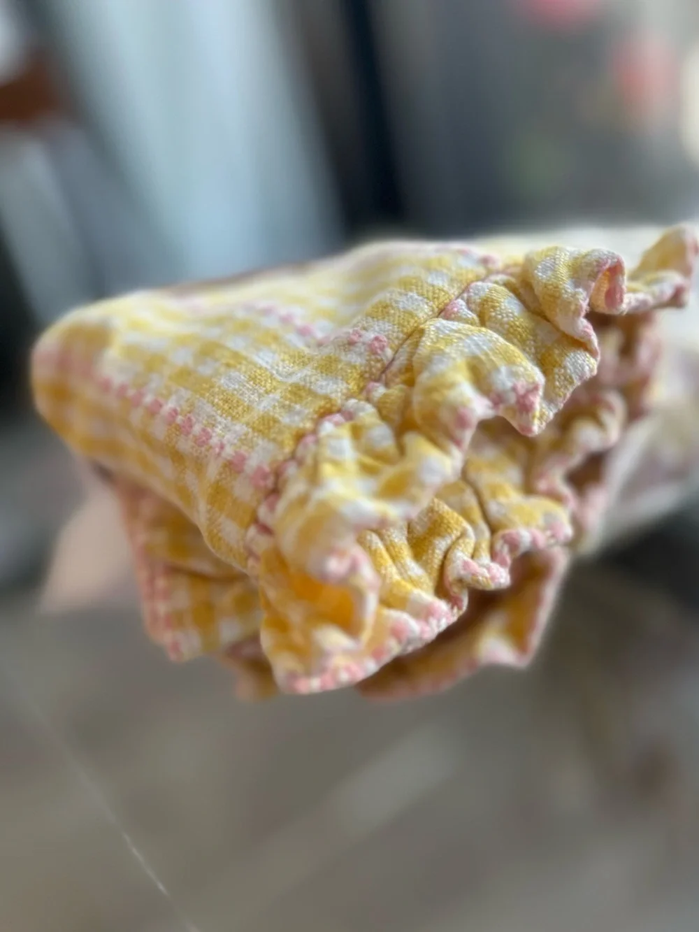 HEATHER TAYLOR HOME x THE COMPANY STORE Soho Plaid Ruffle King Sham Yellow $58